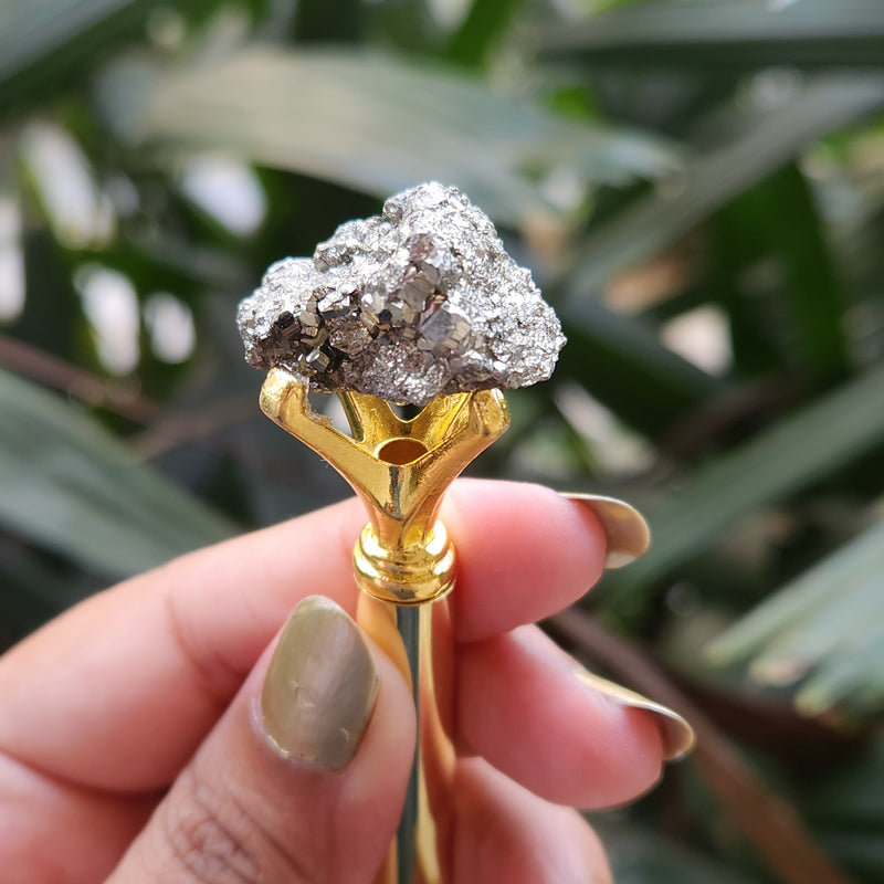 Crystal Pyrite Ball Pen for Abundance - Pattern 1