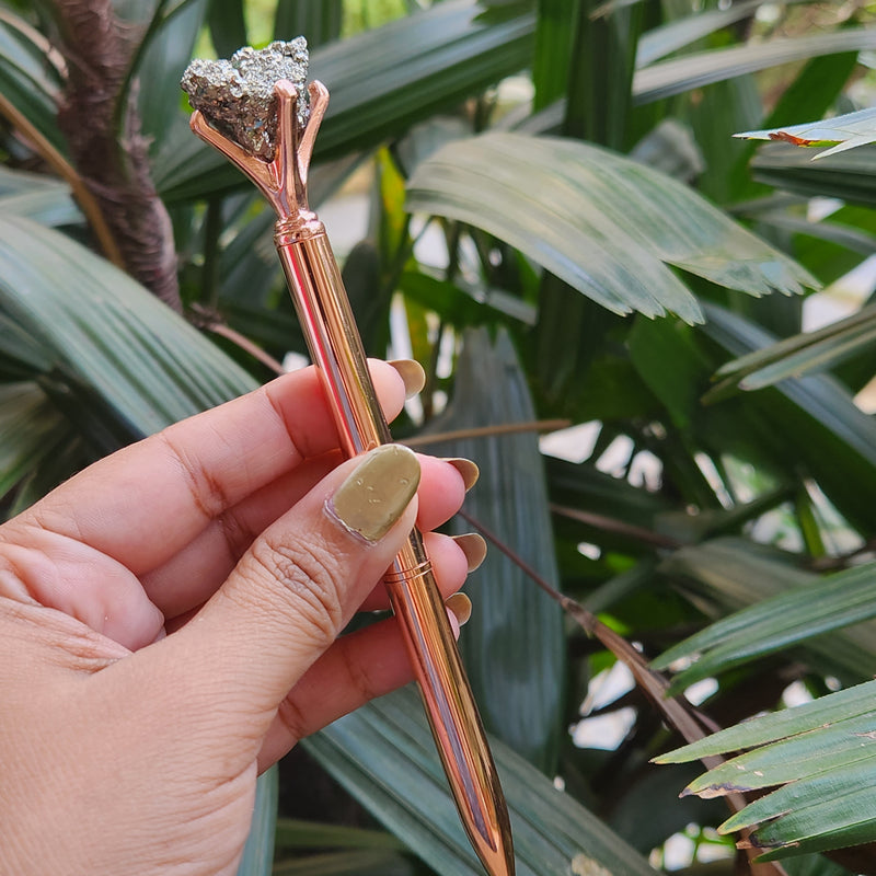 Crystal Pyrite Ball Pen for Abundance - Pattern 1