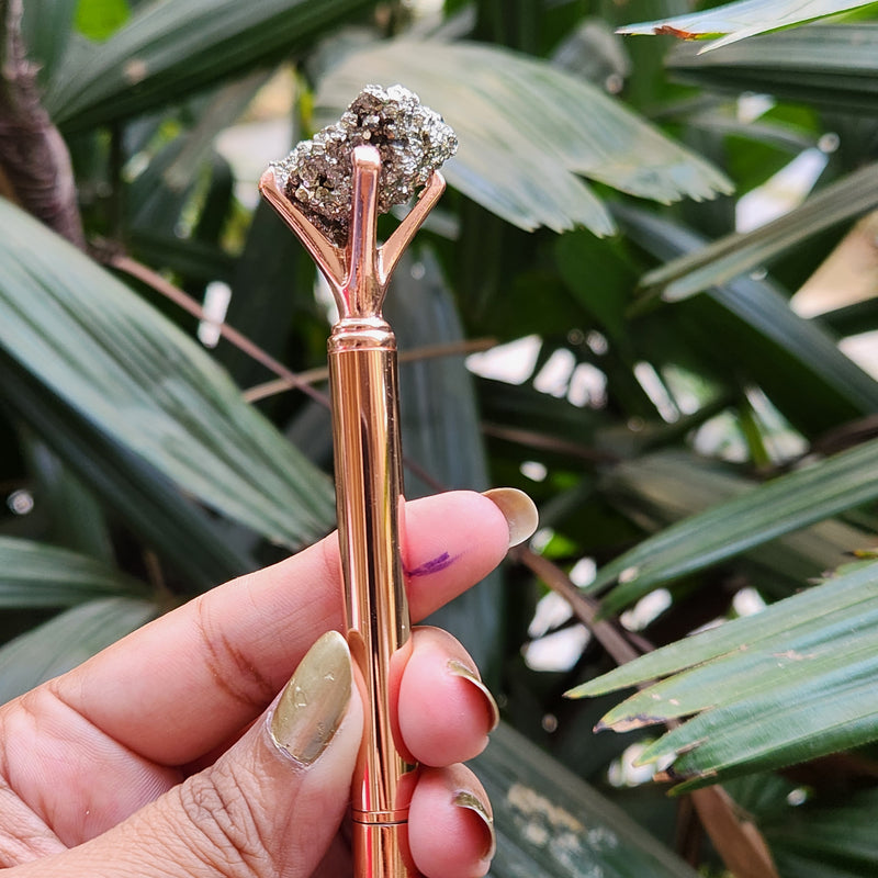 Crystal Pyrite Ball Pen for Abundance - Pattern 1