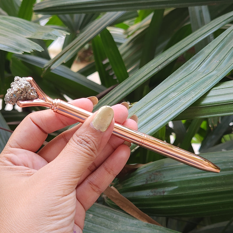 Crystal Pyrite Ball Pen for Abundance - Pattern 1
