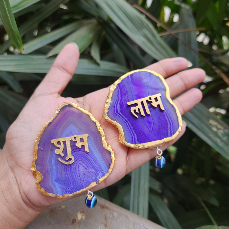 Crystal Agate Shubh Labh for Home, Offices