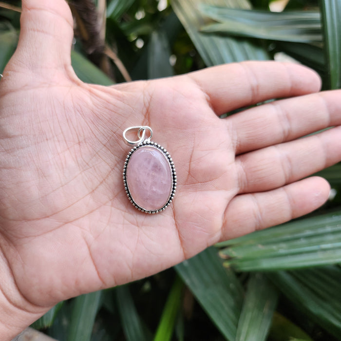 Certified Rose Quartz Pendant for Self Esteem, Compassion and Love without Chain -Design 2
