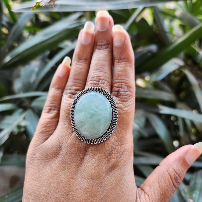 Certified Green Aventurine Ring for Healing, Abundance and Growth R1