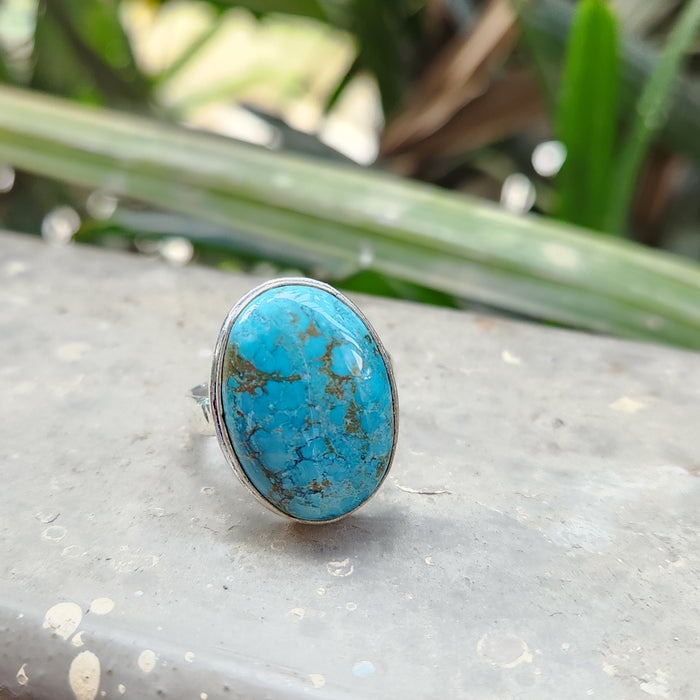 Certified Turquoise Firoza Adjustable Rings- R1