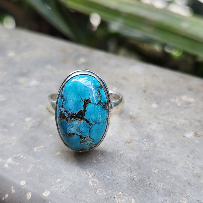 Certified Turquoise Firoza Adjustable Rings- R2