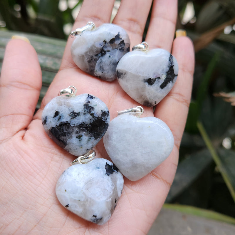 Certified & Energised Moonstone Heart Shape Pendant without chain