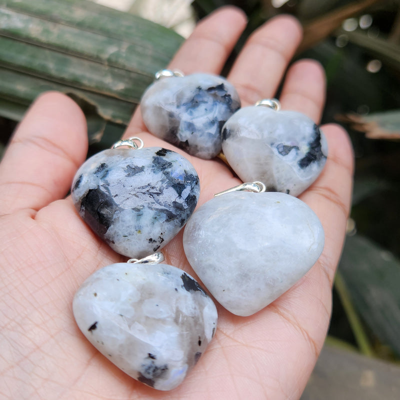 Certified & Energised Moonstone Heart Shape Pendant without chain