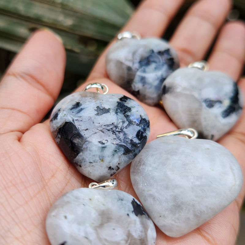 Certified & Energised Moonstone Heart Shape Pendant without chain