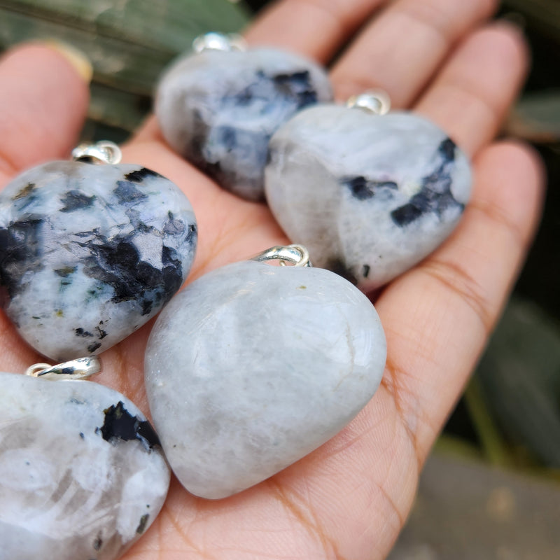 Certified & Energised Moonstone Heart Shape Pendant without chain