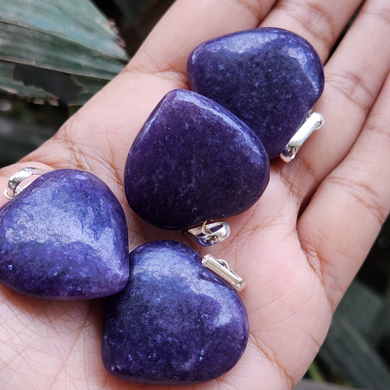 Certified & Energised Lepidolite Heart Shape Pendant without chain