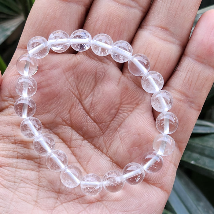 Certified & Energised Clear Quartz Crystal Bracelet for Confidence and Clarity