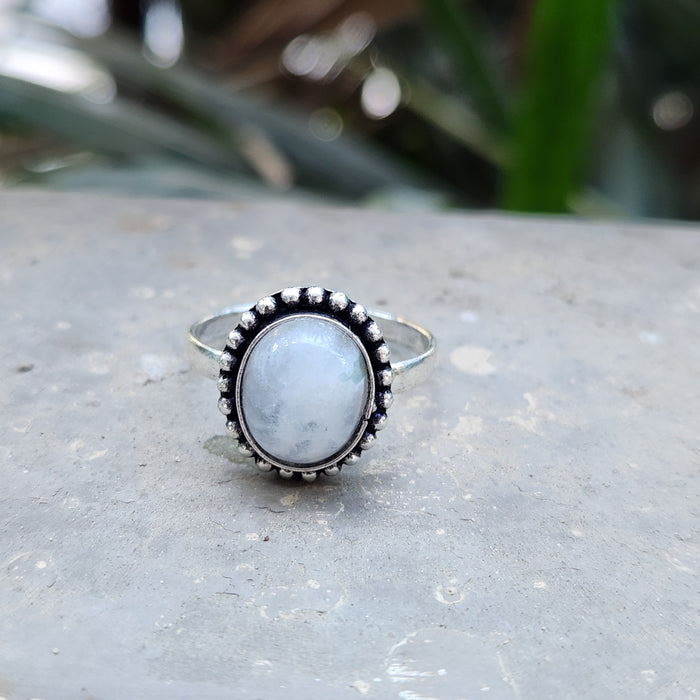 Certified Moonstone Adjustable Small Ring-R4