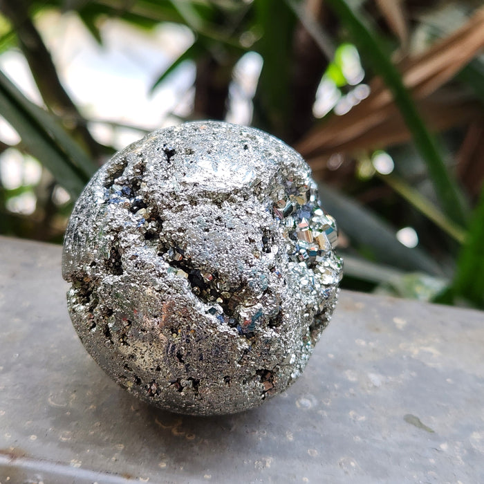 Peru Pyrite Sphere Crystal Ball Sphere with complimentary stand