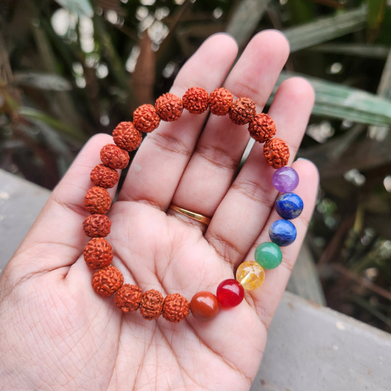 5 mukhi rudraksha bracelet with seven chakra