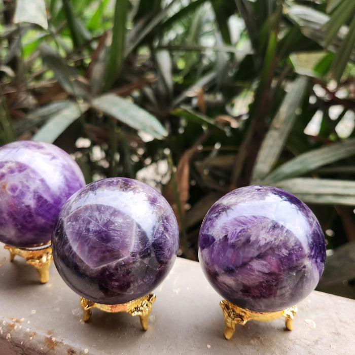 Amethyst Crystal Ball Sphere for Protection, Purification and Spirituality with Stand