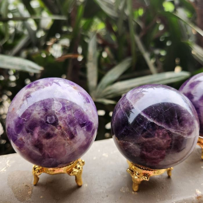 Amethyst Crystal Ball Sphere for Protection, Purification and Spirituality with Stand