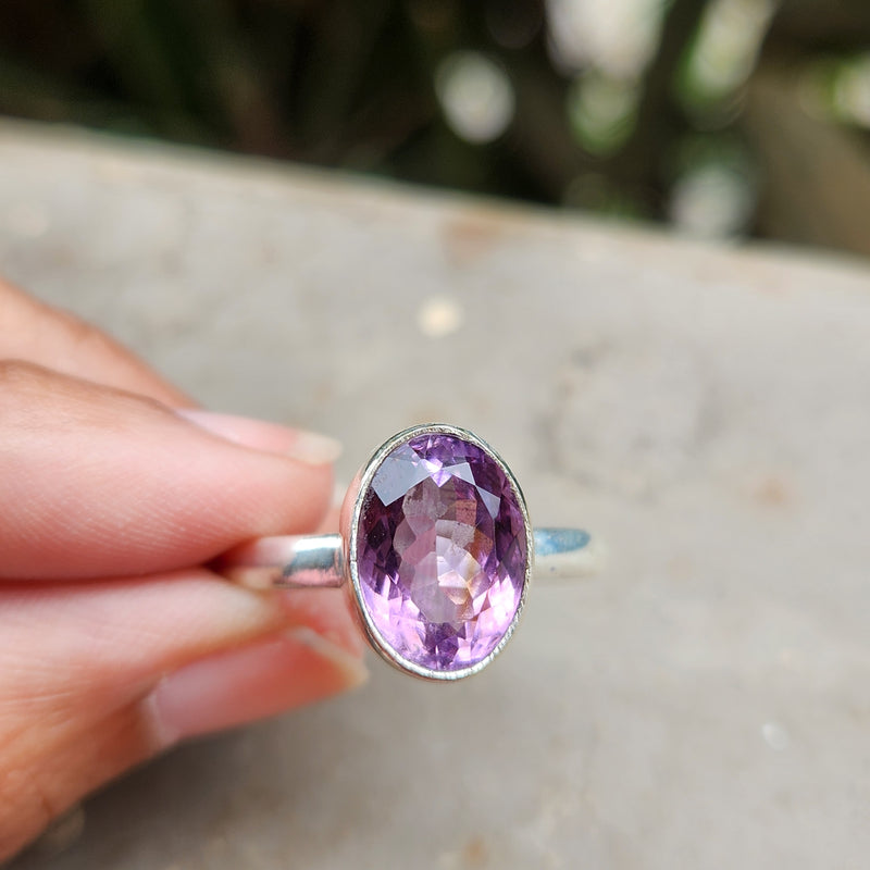 Certified Amethyst Gemstone 925 Silver Adjustable Rings - Ring3