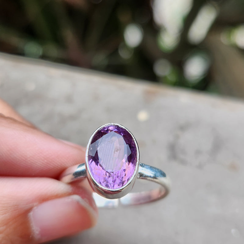Certified Amethyst Gemstone 925 Silver Adjustable Rings - Ring3