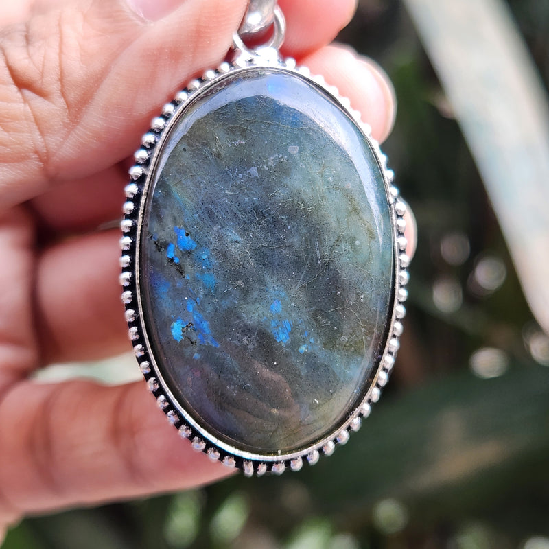 Certified Labradorite Pendant without Chain (Design 5)