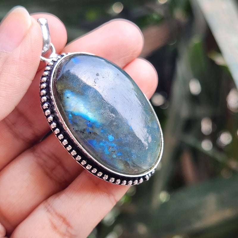 Certified Labradorite Pendant without Chain (Design 5)