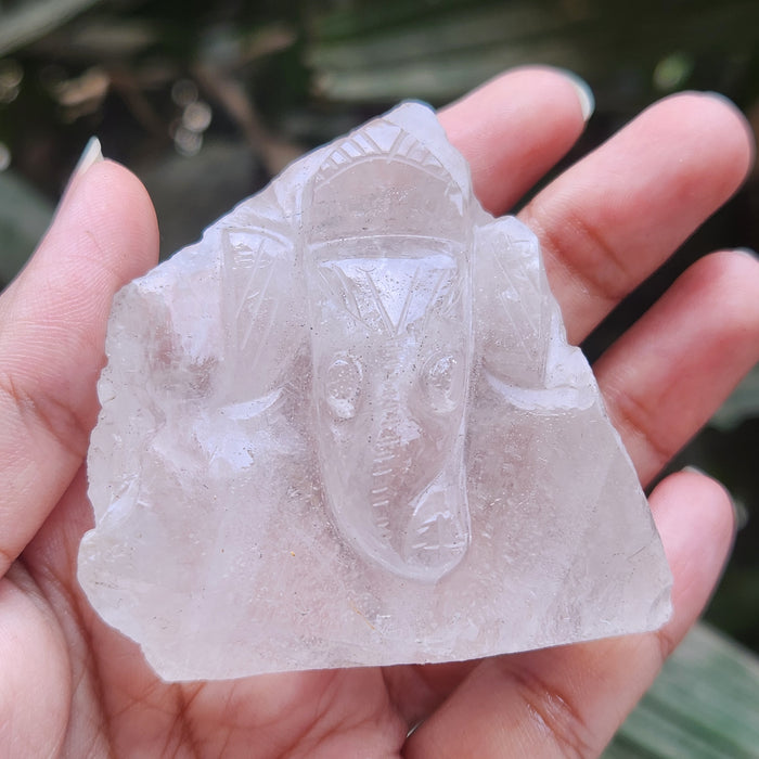 Raw Clear Quartz Crystal Ganesha