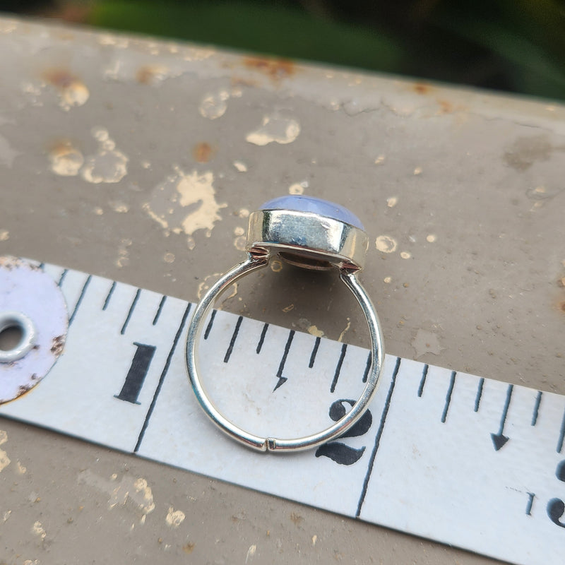 Certified Blue Lace Agate 925 Silver Adjustable Rings-1