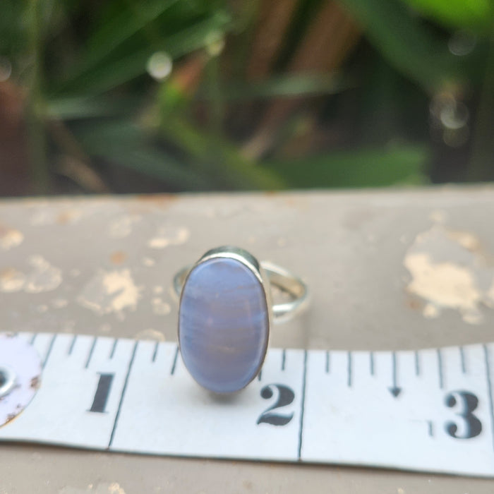 Certified Blue Lace Agate 925 Silver Adjustable Rings-4