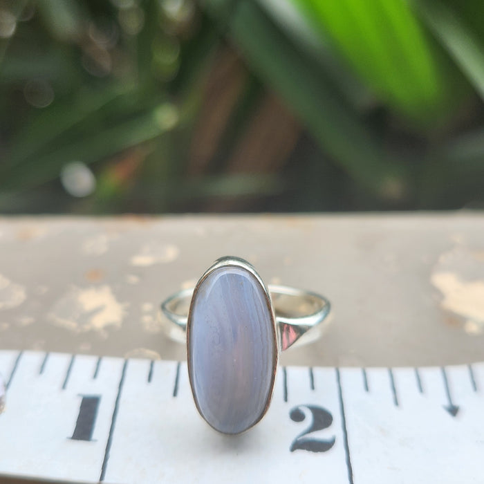 Certified Blue Lace Agate 925 Silver Adjustable Rings-5