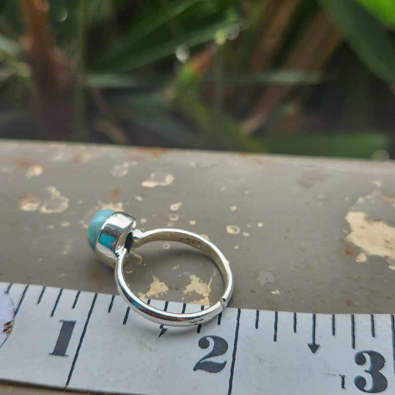 Certified Larimar Crystal 925 Silver Adjustable Rings-1