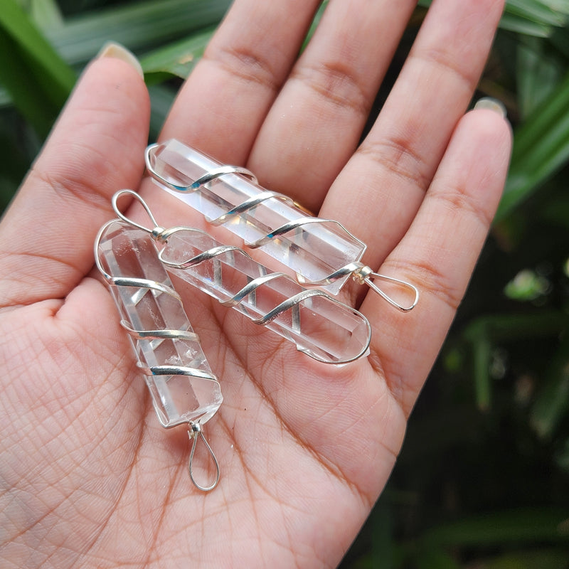 Clear Quartz Pencil Pendant Design 2