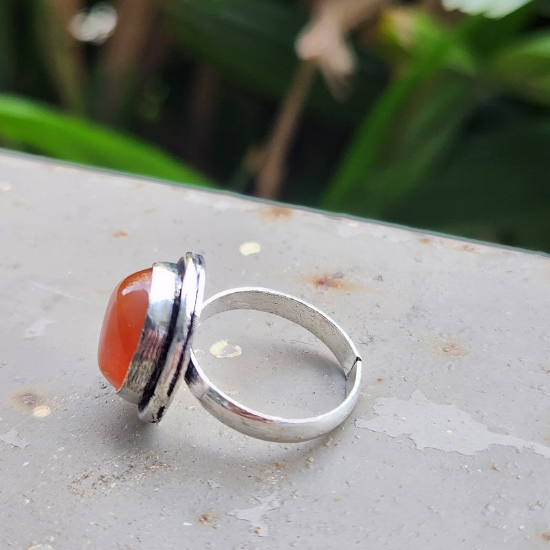 Certified Carnelian Adjustable Rings- R5