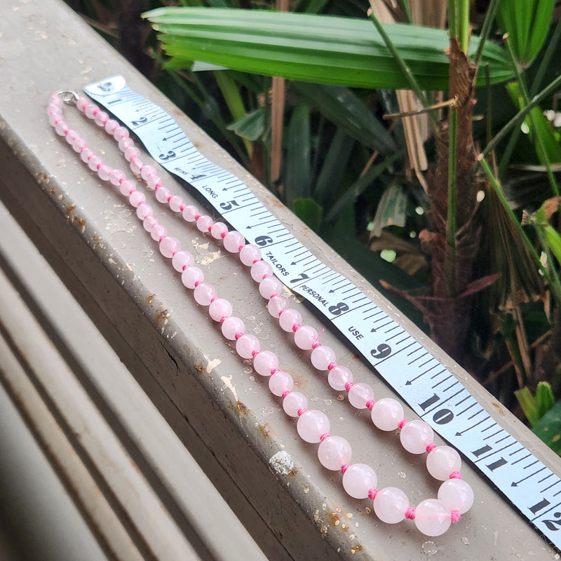 Certified Rose Quartz Beads Necklaces / Mala