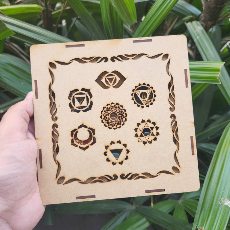 Energised Seven (7) Chakra Healing Stones Wooden Box