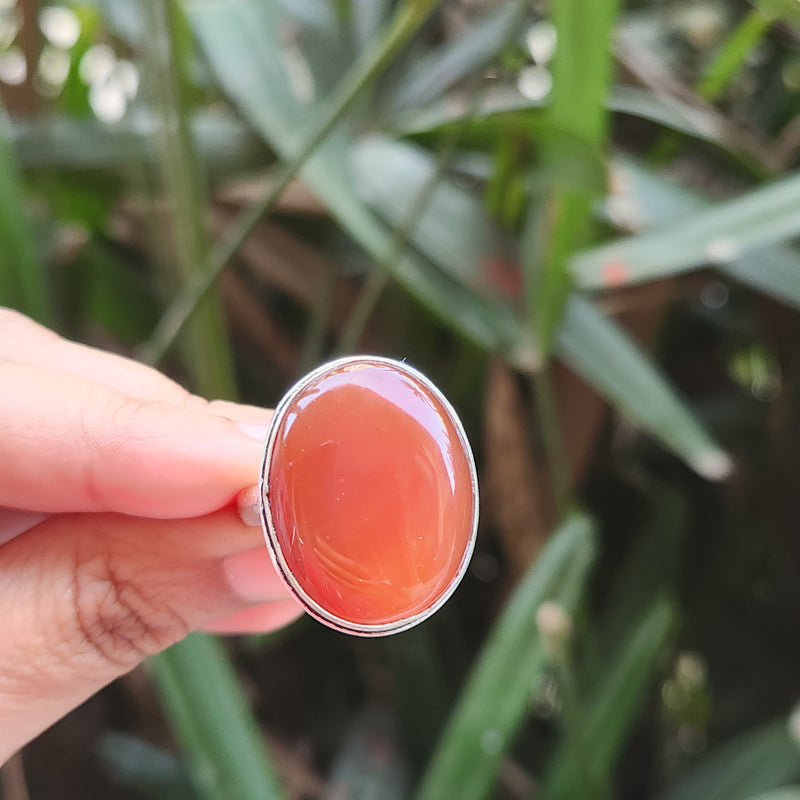 Certified Carnelian Adjustable Rings- R9