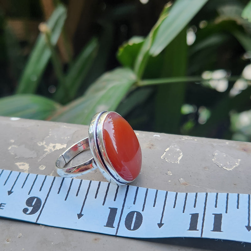 Certified Carnelian Adjustable Rings- R9