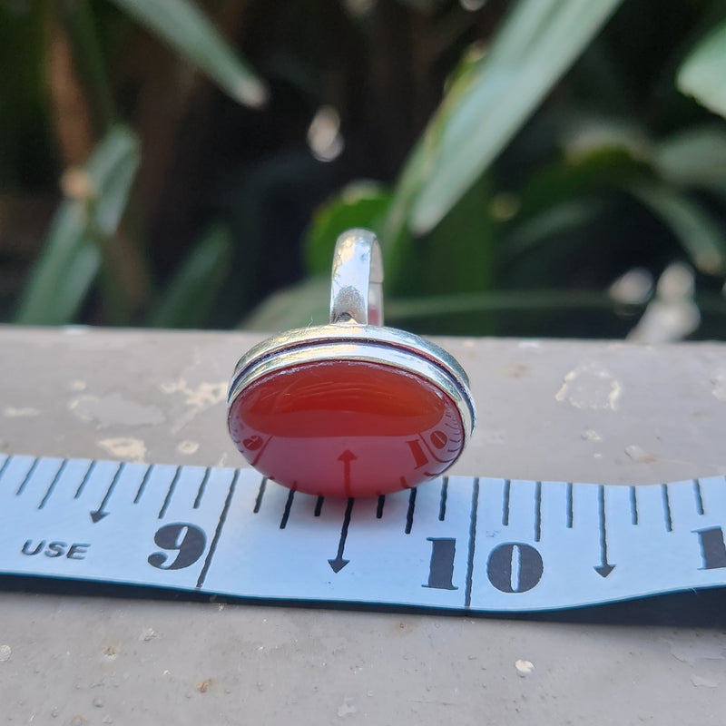 Certified Carnelian Adjustable Rings- R9