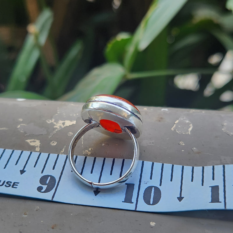 Certified Carnelian Adjustable Rings- R9