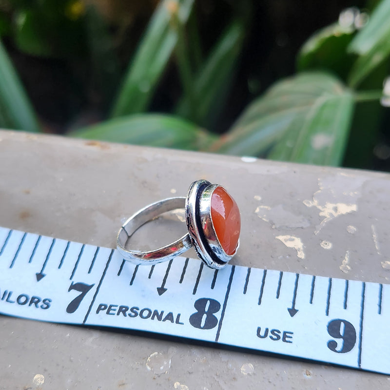 Certified Carnelian Adjustable Rings- R11