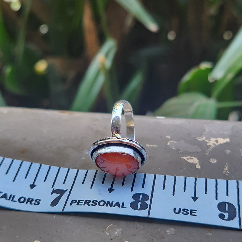 Certified Carnelian Adjustable Rings- R11