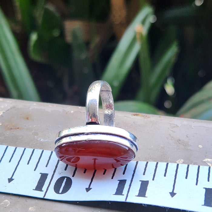 Certified Carnelian Adjustable Rings- R18