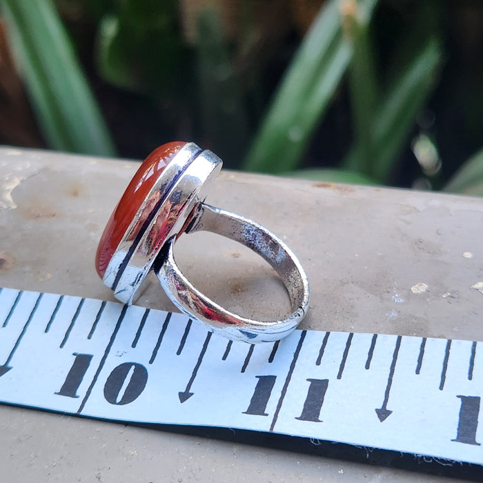 Certified Carnelian Adjustable Rings- R18