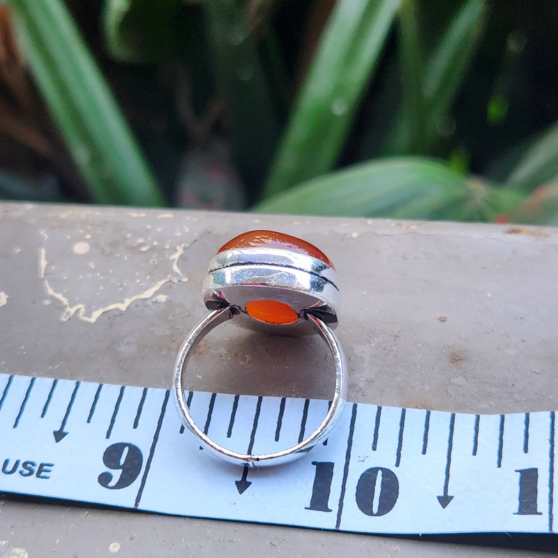 Certified Carnelian Adjustable Rings- R24