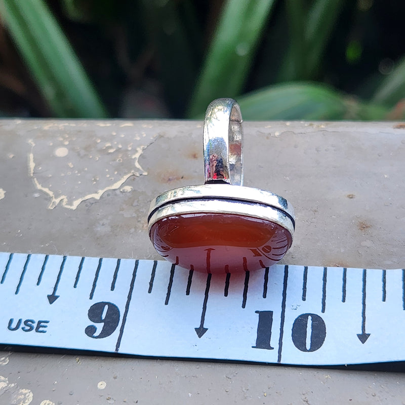 Certified Carnelian Adjustable Rings- R24