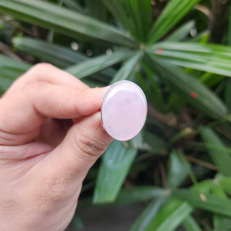 Certified Rose Quartz Adjustable Rings- R27