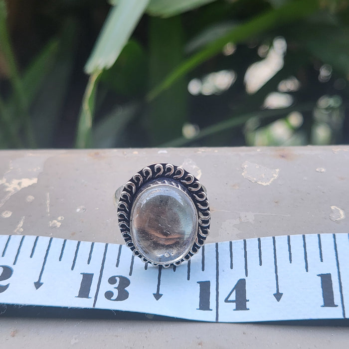 Certified Clear Quartz Adjustable Rings- R2