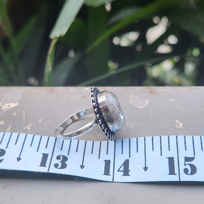 Certified Clear Quartz Adjustable Rings- R2