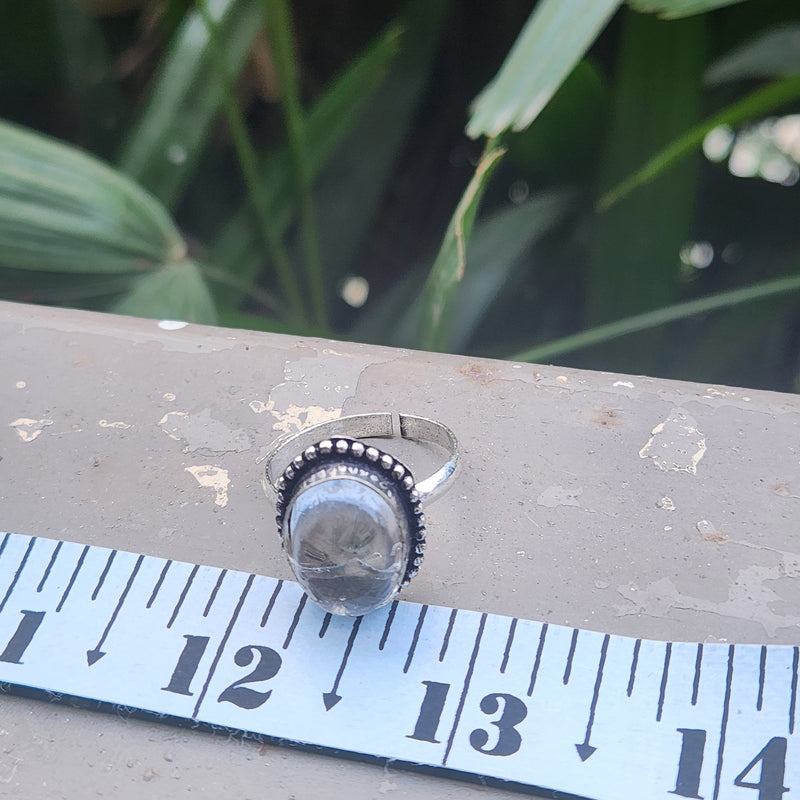 Certified Clear Quartz Adjustable Rings- R6