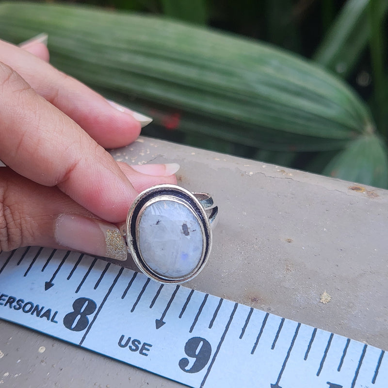 Certified Moonstone Adjustable Ring-R20