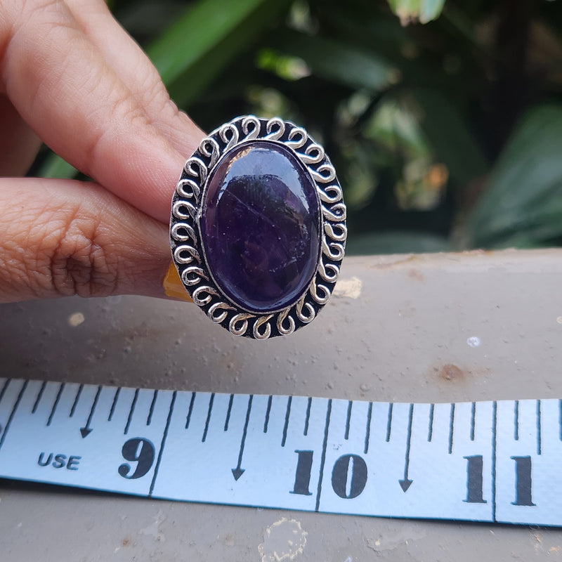 Certified Amethyst Adjustable Rings- Design 10