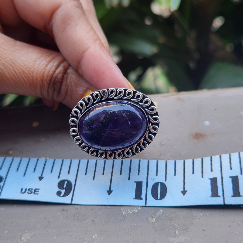 Certified Amethyst Adjustable Rings- Design 10